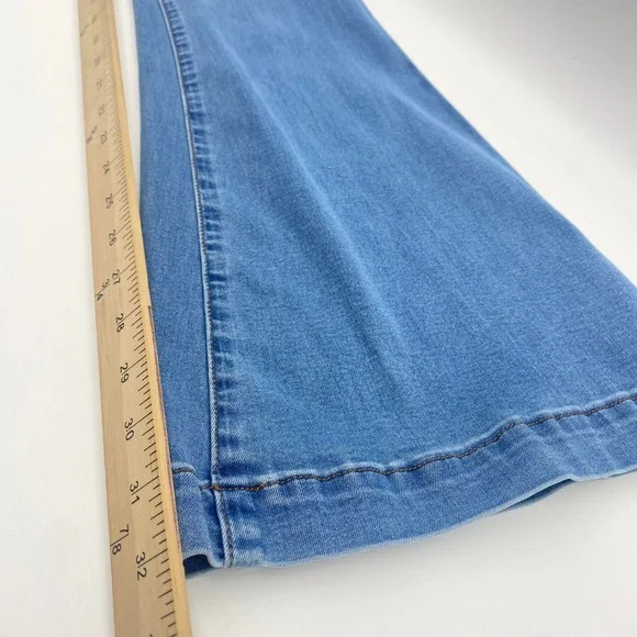 Free People Penny Flare Jeans Womens 27 Blue Crossover Waist Bell Bottom Denim - Picture 6 of 13